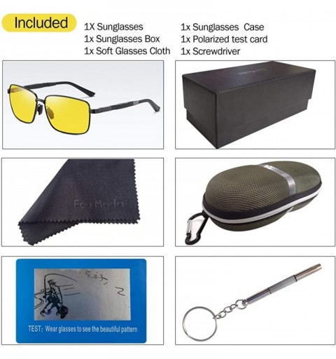 Rectangular Driving Glasses Polarized Vision Sunglasses - C8193IL89OA $22.57