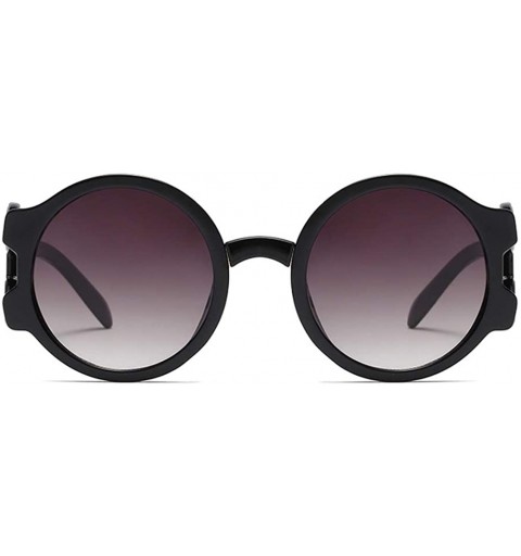 Oversized Ladies Sunglasses Round Hollow Thick Big Frame Fashion Sun Glasses Women Gift - Full Black - CT18L3QIGZA $9.30