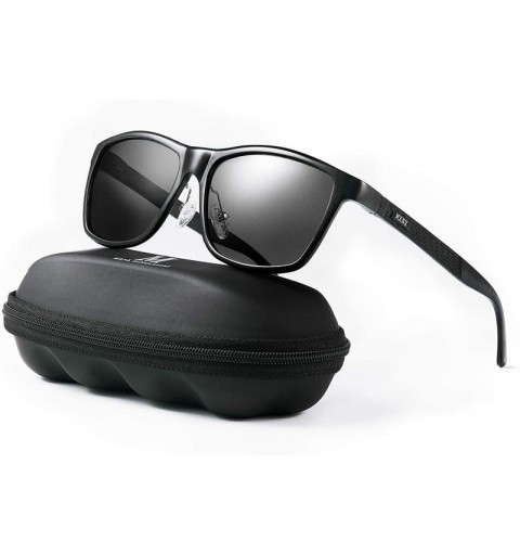 Rectangular Polarized Sunglasses Lightweight Rectangular - 1-black/Black Lens - C5194X570M5 $19.27