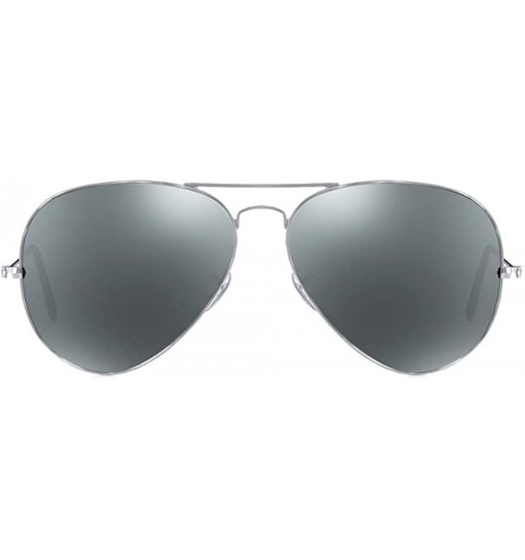 Aviator Classic Aviator Sunglasses for Men Women Polarized Metal Mirror Lens 100% UV Protection - CV18AR4ZWUC $10.06