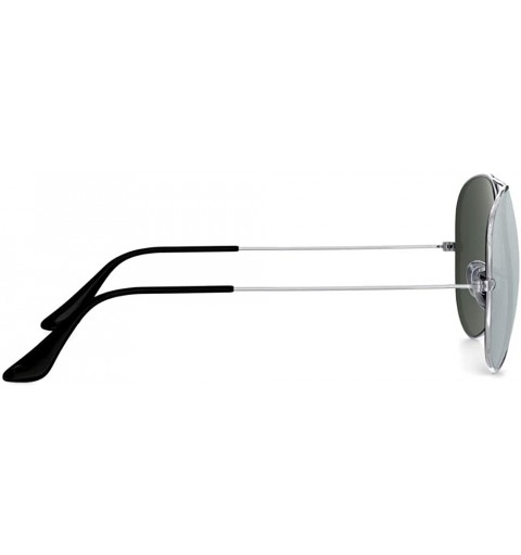 Aviator Classic Aviator Sunglasses for Men Women Polarized Metal Mirror Lens 100% UV Protection - CV18AR4ZWUC $10.06