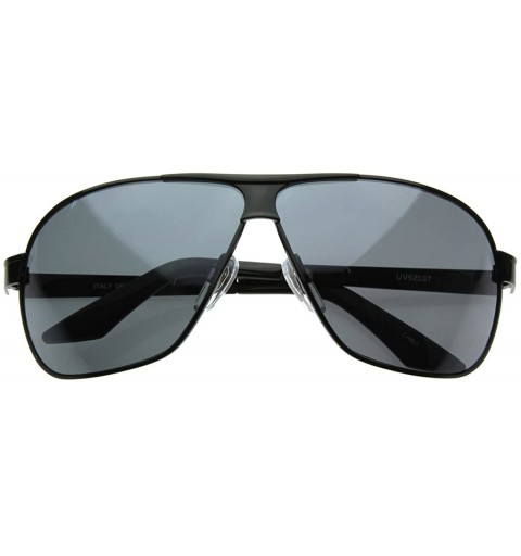 Square Square Aviator Large Metal Aviator Sunglasses - Black - CL116Q2HJ6B $26.41