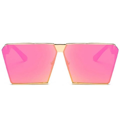 Square Fashion Designer Women Sunglasses Oversized Flat Top Square Frame Metal Gradient Lens - H - C618RGX5QQX $9.99