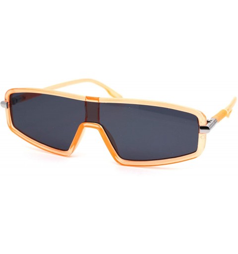 Shield Narrow Robotic Shield Plastic Disco Pop Color Sunglasses - Orange Black - C418WUATK9R $28.19