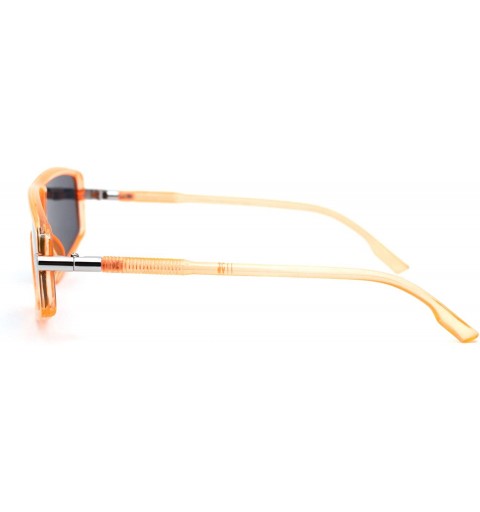 Shield Narrow Robotic Shield Plastic Disco Pop Color Sunglasses - Orange Black - C418WUATK9R $15.03