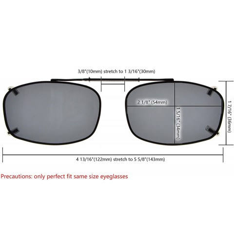 Rectangular Metal Frame Rim Polarized Lens Clip On Sunglasses 5434MM - 3pcs Mix - CL18S30GN8U $14.69