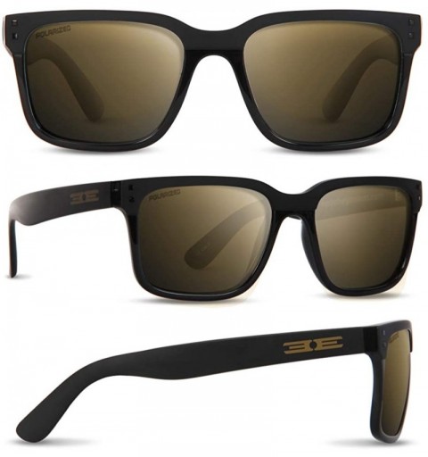 Sport Romeo Black Sport Motorcycle Riding Driving Sunglasses with Polarized Gold Mirror Lens - CY193CGUNOI $50.27