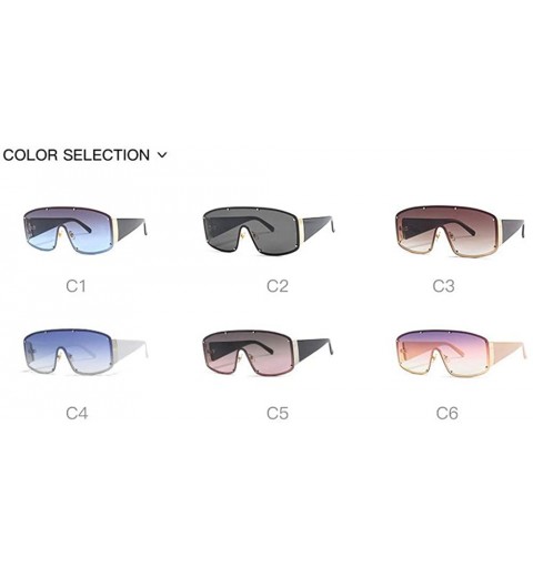 Rectangular Oversized Sunglasses Gradient Glasses Eyewear - Black - C318QKZ0LZ2 $11.98
