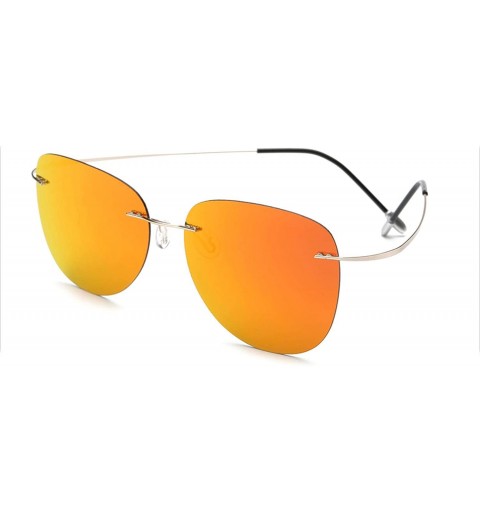 Oval Titanium Polarized Sunglasses Super Light Er RimlGafas Men Sun Glasses Eyewear - Zp2117-c7 - CO199CH0ZK5 $64.38