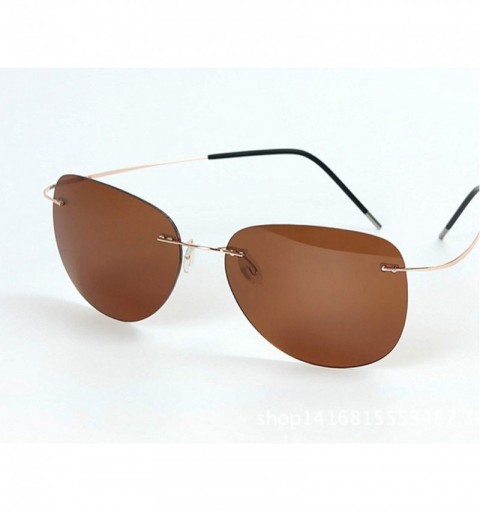 Oval Titanium Polarized Sunglasses Super Light Er RimlGafas Men Sun Glasses Eyewear - Zp2117-c7 - CO199CH0ZK5 $34.78