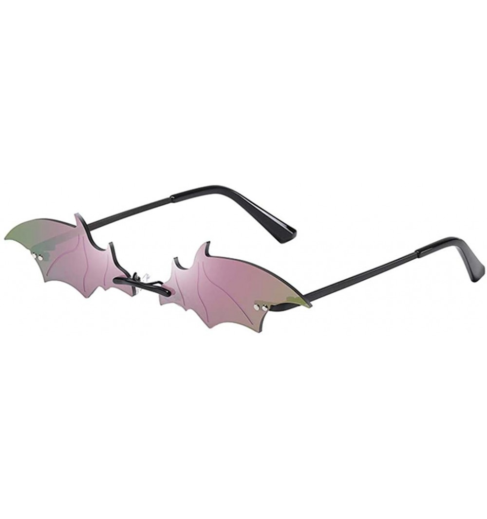 Square Funny Bat Shape Retro Sunglasses Glasses Eyewear Shades Vintage Irregular Unisex - Multicolor a - C7190O90CWZ $13.25