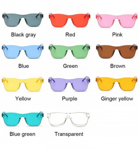 Shield Clear Square Rimless Sunglasses Women Transparent Color Sun Glasses Female Retro Visor Mirror - Purple - C8198ZWM4T8 $...