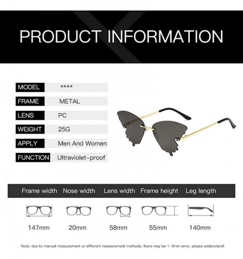 Butterfly Summer New Fashion Butterfly Sunglasses Gradient Butterfly Shape Frame UV400 Sunglasses - B - CR1908UKG0E $8.48