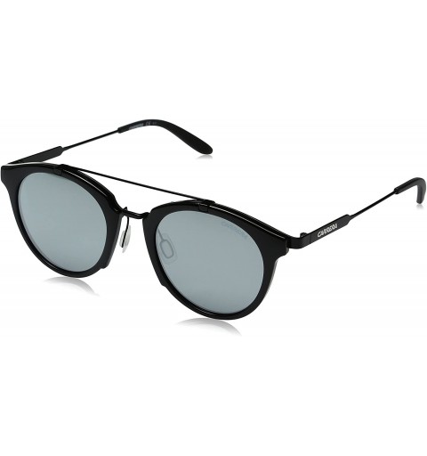 Round Men's CA126/S Round Sunglasses - Shiny Black Gold/Black Mirror - C312LO3OKWH $45.83