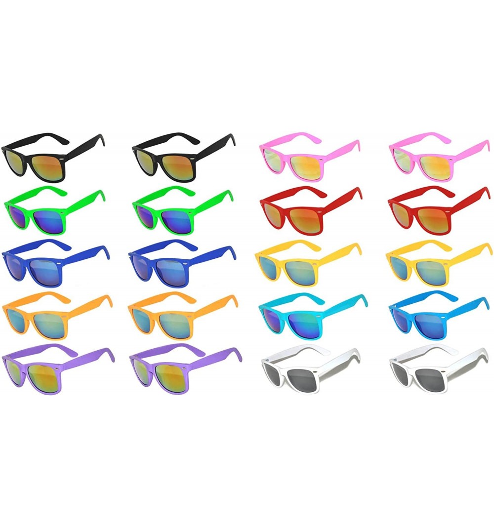Oval 20 Pieces Per Case Wholesale Lot Sunglasses Colored Frame Full Mirror Lens - .20_pairs_matte_mix - CS18CMNTOCO $28.29
