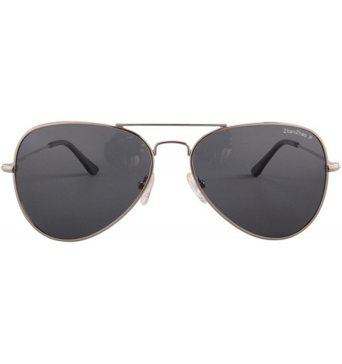 Aviator Polarized Metal Sunglasses Classic UV400 Sun Glasses - Z3001 - C3 Sliver/Grey Lens - CJ189O4CHW8 $32.56