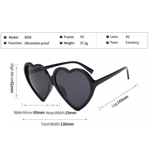 Rimless Women Fashion Oversized Heart Shaped Retro Sunglasses Cute Eyewear Uv Protection Eyeglasses Eyewear For Outdoor - CF1...