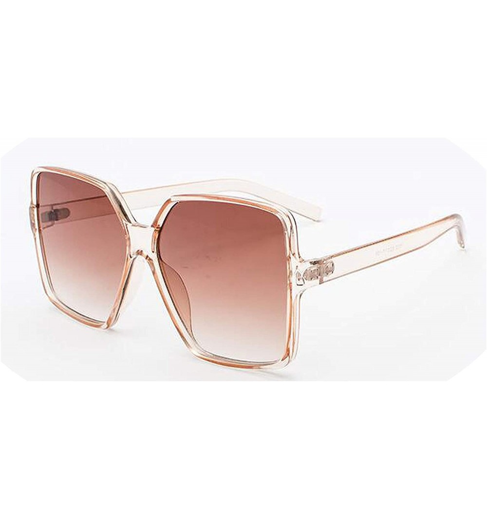 Oversized Sunglasses Women Ocean Candy Ladies Shades New Big Frame Sun Glasses - Champagne Tea - CI18W8G4QHK $12.17