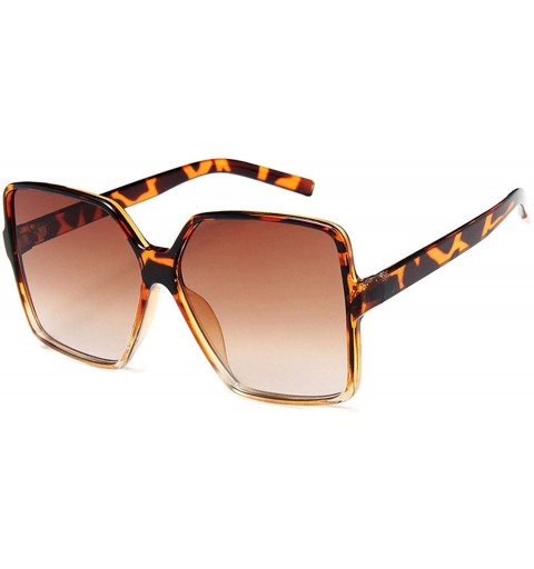 Oversized Sunglasses Women Ocean Candy Ladies Shades New Big Frame Sun Glasses - Champagne Tea - CI18W8G4QHK $12.17