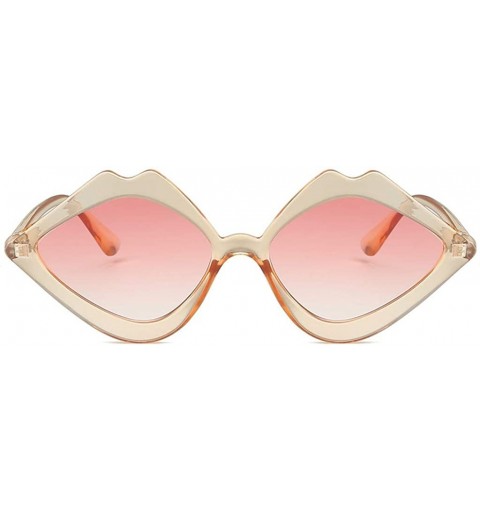 Round Irregular Sunglasses Women's Fashion Jelly Sunshade Sunglasses Integrated Candy Color Glasses - Pink - CH18UOKOGSZ $7.96