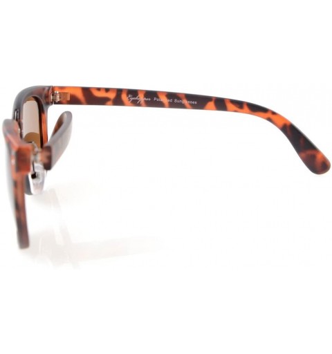 Rectangular Retro Oversize Polarized Sunglasses Tortoiseshell/Brown Lens - Tortoiseshell/Brown Lens - CV12F0WG4UT $12.71