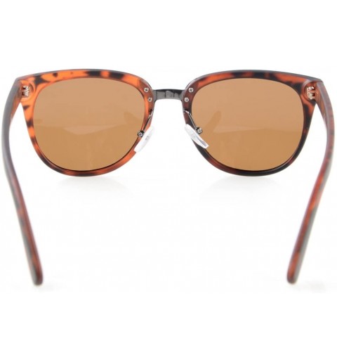 Rectangular Retro Oversize Polarized Sunglasses Tortoiseshell/Brown Lens - Tortoiseshell/Brown Lens - CV12F0WG4UT $12.71
