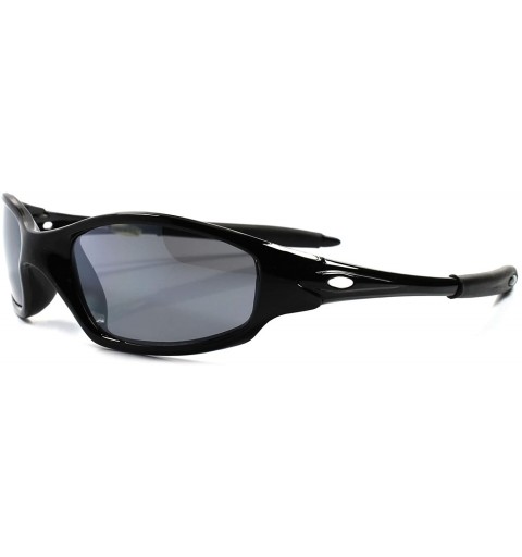 Wrap Riding Biking Golf Athletic Baseball Wrap Around Mens Sport Sun Glasses - Black - CT189RG5UMT $13.15