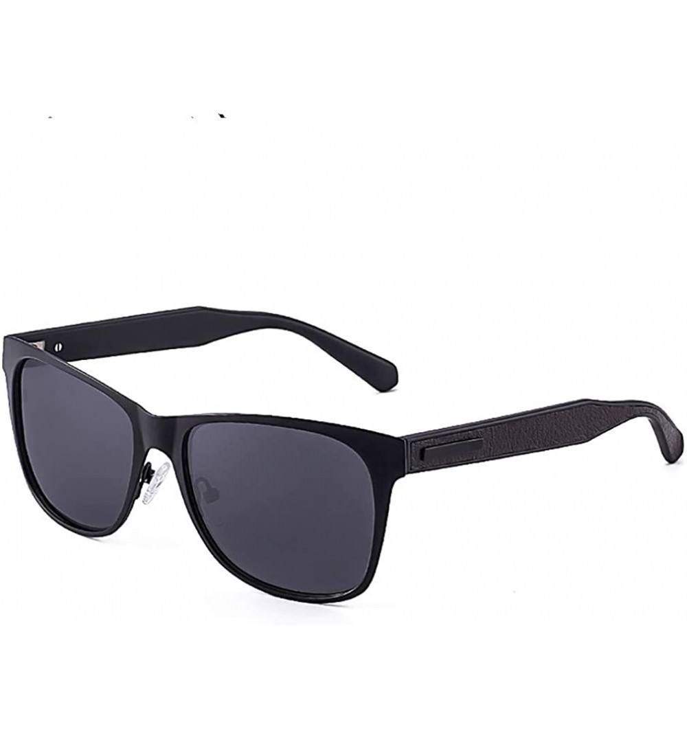 Aviator Men's Retro Metal Frame Driving Polarized Sunglasses Metal Frame Ultra Light 2120 - Black - CB18W8YUIWD $23.06