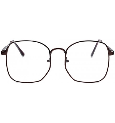 Square 3178 Metal Wire Frame Oversized Angular Round Eyeglasses - Brass - CX12F40TP03 $26.46