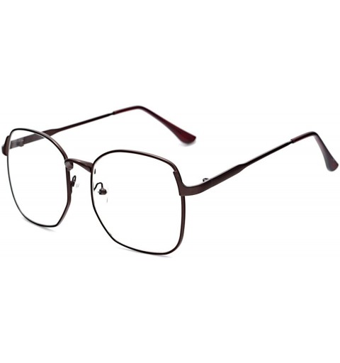 Square 3178 Metal Wire Frame Oversized Angular Round Eyeglasses - Brass - CX12F40TP03 $9.54