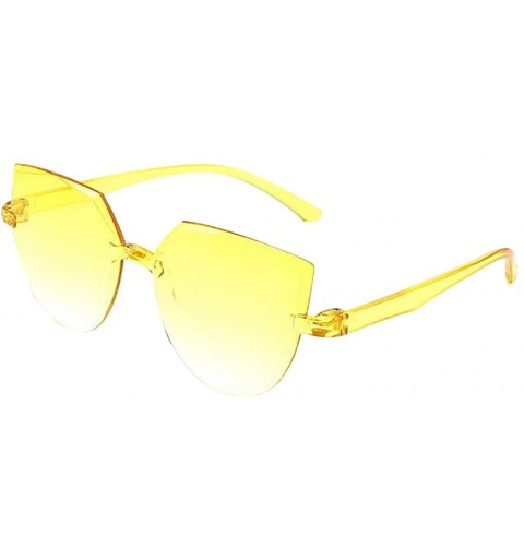 Oversized Fashion Rimless Multilateral Sunglasses Lightweight Colorful Glasses - C - CC1903A0SRI $8.10