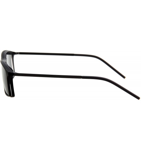 Rectangular Vintage Clear Lens Glasses With Fashion Polarized Sunglasses Clip L8172 - Gun Frame - CV12O1WRP7Z $17.78