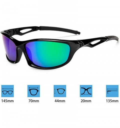 Oversized Polarized Sport Cycling Sunglasses for Men Women Lens HD UV400 Protection - Green - CF18E46TLYI $16.94