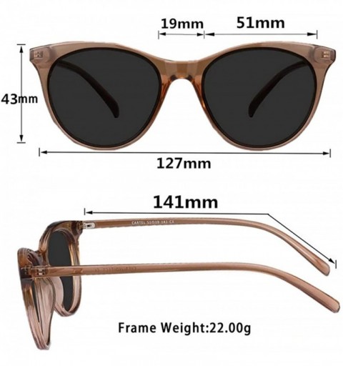 Round Polarized Vintage Round Sunglasses for Women/Men Classic Retro Designer Style - Clear Brown - C712NUFJ9OS $12.30