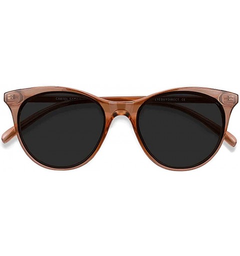 Round Polarized Vintage Round Sunglasses for Women/Men Classic Retro Designer Style - Clear Brown - C712NUFJ9OS $12.30