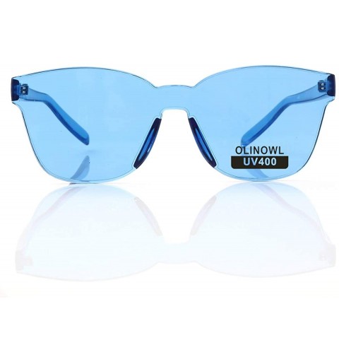 Round Oversized Sunglasses Transparent Eyeglasses - Light Blue - C718HAOTL5G $9.98