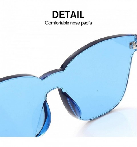 Round Oversized Sunglasses Transparent Eyeglasses - Light Blue - C718HAOTL5G $9.98