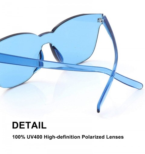 Round Oversized Sunglasses Transparent Eyeglasses - Light Blue - C718HAOTL5G $9.98