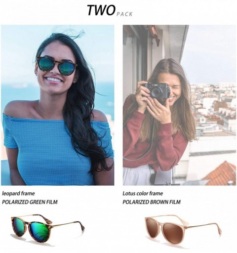 Square Sunglasses for Women Men Polarized uv Protection Fashion Vintage Round Classic Retro Aviator Mirrored Sun glasses - CR...