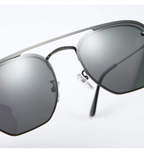 Square Polarized Clip on Sunglasses Square Men Woman Eyeglasses Metal Frame Driving - Gold With Black - CM18Z3U9YO6 $13.83