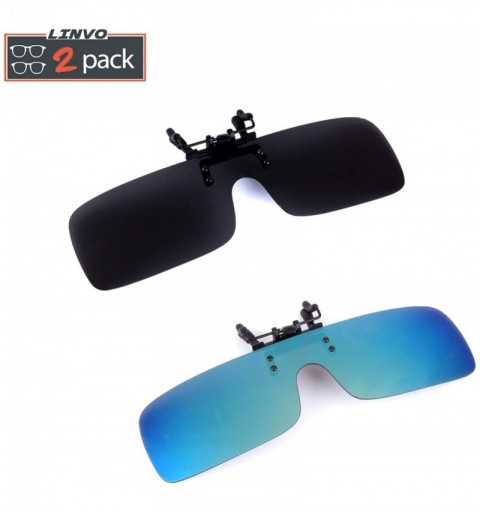 Rimless Clip-on Flip Up Polarized Rimless One Piece Sunglasses Over Prescription Glasses for Men Women - CN18N9SDQYI $16.02