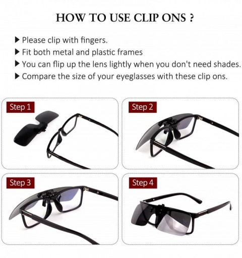 Rimless Clip-on Flip Up Polarized Rimless One Piece Sunglasses Over Prescription Glasses for Men Women - CN18N9SDQYI $16.02