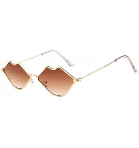Square Lip Shape Retro Kiss Sunglasses Women Fashion Daily Sun Glasses Women Alloy Mirror Sunglasses - Gd007-7 - C118U8WY8MW ...