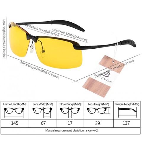 Oversized Women/Men Night Driving Glasses Metal Semi-rimless Polarized Sunglasses - Brown Frame - C218RMRGIKN $7.78