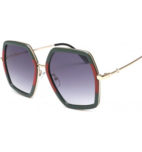 Square Oversized Square Sunglasses Women Vintage UV Protection irregular Brand Designer Shades - Green - CM18TUXNSKU $9.05