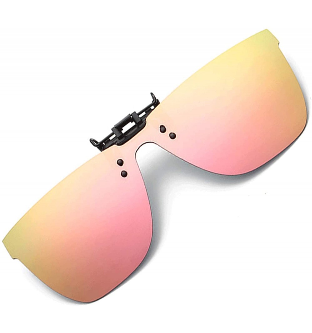 Oval Polarized Clip-on Sunglasses for Prescription Glasses Anti Glare Driving Glasses Flip Up Sunglasses for Men Women - CS19...