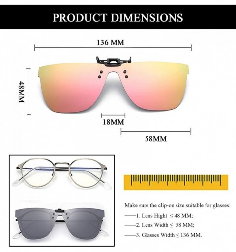 Oval Polarized Clip-on Sunglasses for Prescription Glasses Anti Glare Driving Glasses Flip Up Sunglasses for Men Women - CS19...