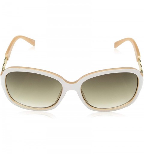 Oval Women's R3272 Round Sunglasses with 100% UV Protection - 70 mm - White & Nude - CW18O30N4M7 $40.73