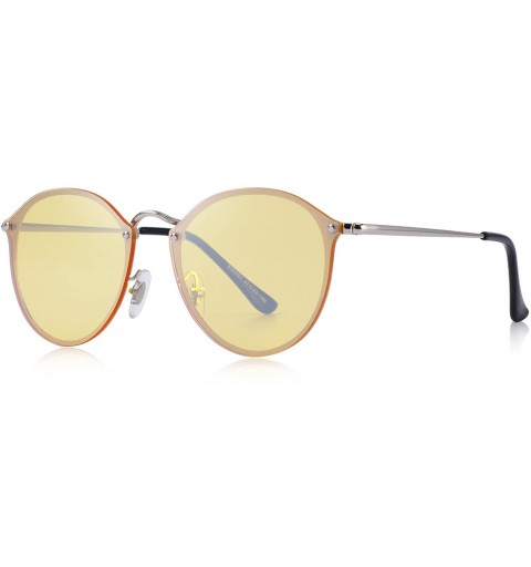 Rectangular Men/Women Retro Oval Sunglasses 100% UV Protection S6308 - Yellow - CY188Y6U8QI $15.17