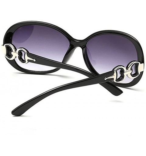 Oval Women's Sunglasses Polarized Sunglasses Vintage Big Frame Sun Glasses Ladies Double Ring Decoration Frames - A - C0195IS...